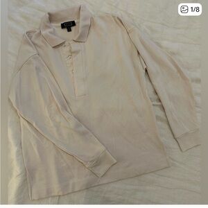 AYR Cream Long Sleeve Polo Shirt